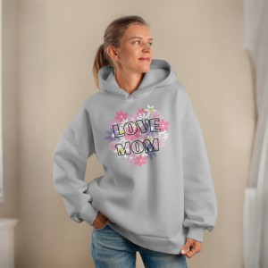 Premium Comfortable Printed Ladies Winter Hoodie ( Lite Blue )