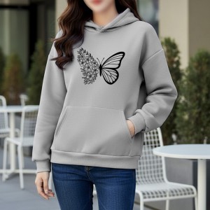 Premium Comfortable Printed Ladies Winter Hoodie