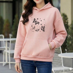 Premium Comfortable Printed Ladies Winter Hoodie