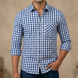 Men's long sleeve check shirt
