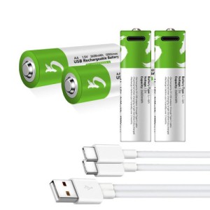 [Original] USB Type-C Fast Charging Rechargeable Battery AA 1.5V (4 piece Battery)