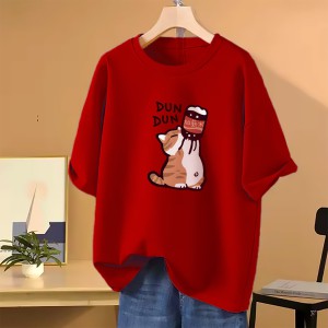Premium Drop Shoulder T-Shirt for Women |Trendy Print Oversized Tee | Summer Friendly Maroon