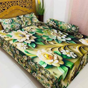 Water Proof China Premium 3D Design Bed Sheet King Size (7.8ft/6.8ft)