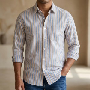 Mens long sleeve Strip shirt
