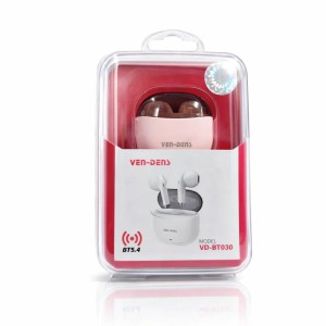 VEN-DENS VD-BT030 True Wireless Earbuds – Bluetooth 5.4 TWS with Transparent Design, Silicone Mic, Smart Touch Control & 300mAh Case
