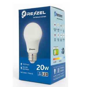 Rezzel Self-Ballasted LED Bulb 20W – High Lumen Energy Saving 6400K Cool White LED Light Bulb with 270° Beam Angle & 1 Year Warranty