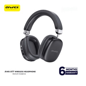 Awei AT7 Wireless Bluetooth 5.4 Headphone & Stereo Surround Speaker (2-in-1) – 70H Massive Playtime, 600mAh Battery, 40mm Drivers, Micro-SD Card Slot, Type-C & Built-In Mic