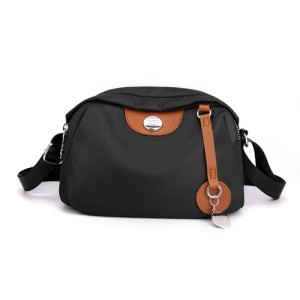 Trendy Black Nylon Casual Travel Messenger Bag – Waterproof Lightweight Multifunctional Mini Crossbody Bag with Compact Storage & Durable Design (22x11x14 cm)
