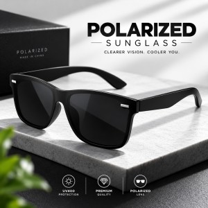Polarized Made in China Sunglasses for Men – UV400 Protection Fashion Sun Glasses with Acrylic Metal Frame & CE/FDA Certified Polarized Lenses, Stylish Outdoor Eyewear