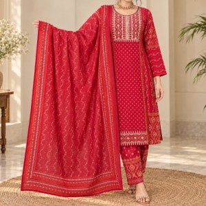 Get into the festive spirit with this new, exclusive red three-piece collection!