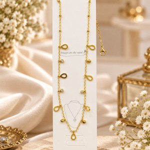 A stainless steel gold-tone chain necklace to add an elegant vibe to your everyday look or casual outfit!