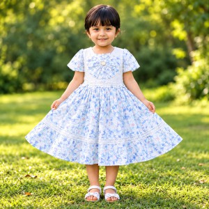 Premium Floral Cotton Kids Frock