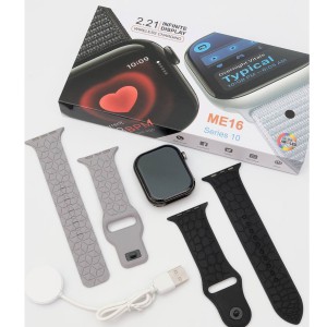 ME16 Series 10 Smart Watch – 2.21" Infinity Display, Wireless Charging & 3 Straps Combo