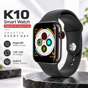 K10 Single SIM Smart Watch with Calling Function & 1.54" LCD HD Display