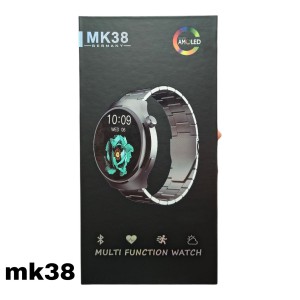 MK38 Premium Round AMOLED HD Smart Watch – Bluetooth Calling & 3 Straps Combo (Metal, Leather & Silicone)