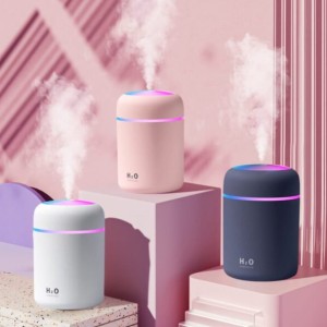 H2O Ultrasonic Cool Mist Air Humidifier – USB Portable Aroma Diffuser with Multicolor RGB Night Light