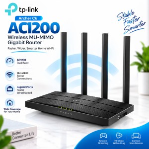 TP-Link Archer C6 AC1200 Dual-Band Gigabit Wi-Fi Router – MU-MIMO, Beamforming, Access Point Mode & OneMesh Support for Whole-Home Coverage